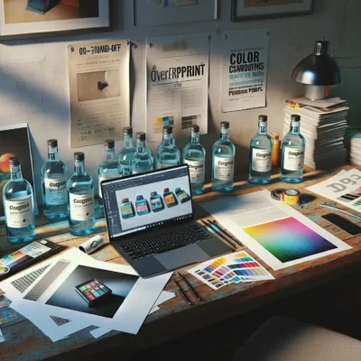 Hungary-Based Packaging Designer: Real-Time, Press-Ready Budapest packaging studio desk with dielines, proofs, and a laptop showing a 3-page PDF hand-off