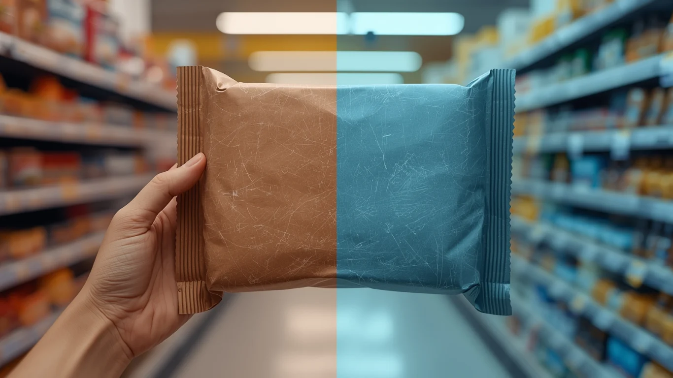 Why Proofs Shift: Daylight vs Store Lighting Packaging proof under daylight and retail LED lighting showing visible color shift